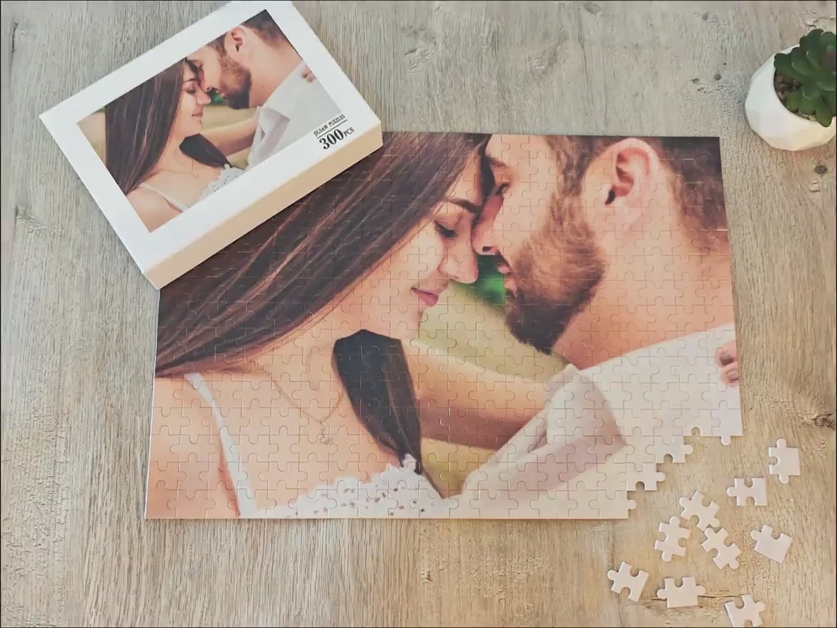 Custom Photo Jigsaw Puzzle - Personalized Wooden Picture Puzzle 25 To 1000 Pieces - Family Gift