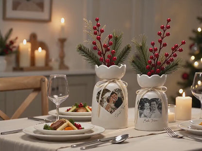 Photo Ceramic Vase - Personalized Family Portrait Flower Vase - Wedding & Anniversary Keepsake