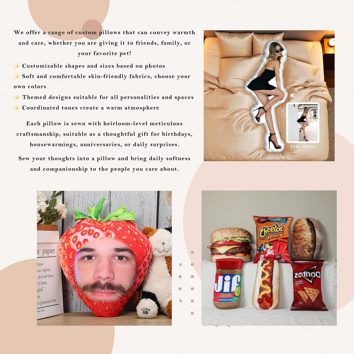 Ugly Face Photo Pillow - Personalized Custom Shaped Pet & Friend Pillow - Funny Gift For Friends